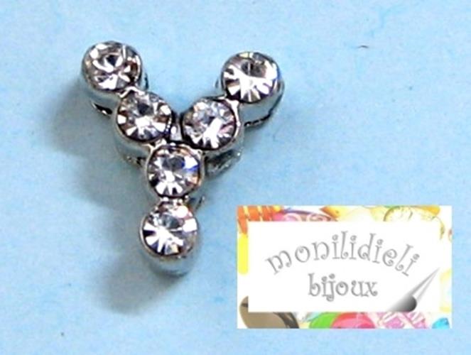 BIGIOTTERIA PERLINE - iniziale - lettera Y con strass - 4 pz