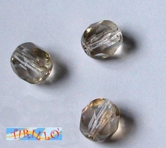 BIGIOTTERIA PERLINE -10 mezzi cristalli 8 mm Fumè