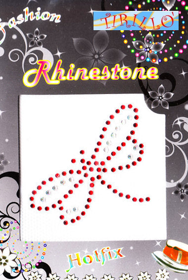 Applicazione in strass Hot Fix 2 pezzi - Libellula