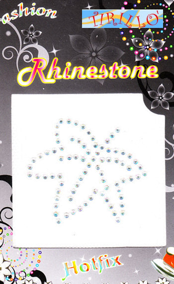 Applicazione in strass Hot Fix - Edera 2 pezzi