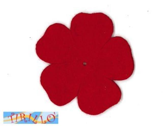 CUCITO CREATIVO - 2 fiori di feltro "classic" 5 cm - Bordeaux