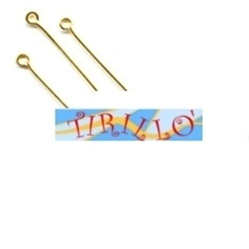 BIGIOTTERIA - 30 chiodi spilli asola mm 20 colore oro