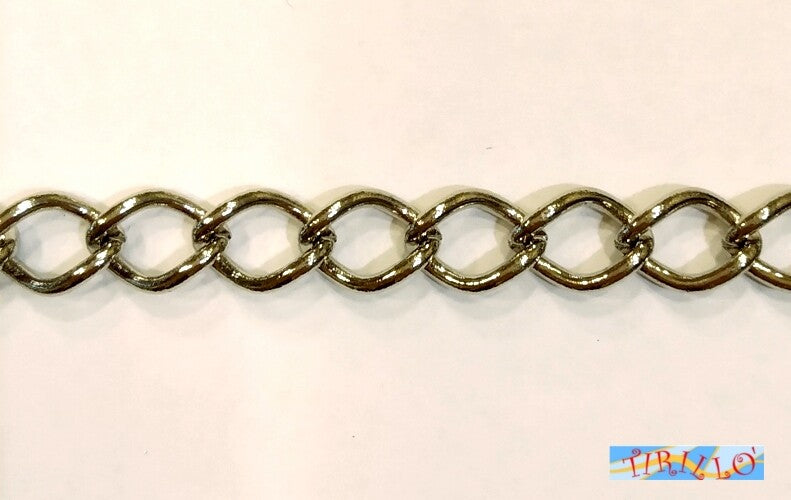 BIGIOTTERIA - 50 cm catena maglie 6 mm - argento scuro