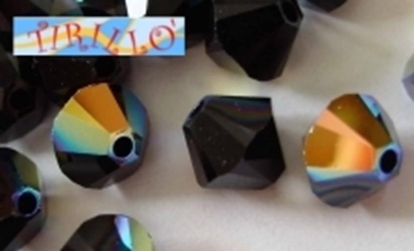 SWAROVSKI ® - 20 bicono 6mm - Jet AB (Colore 280)