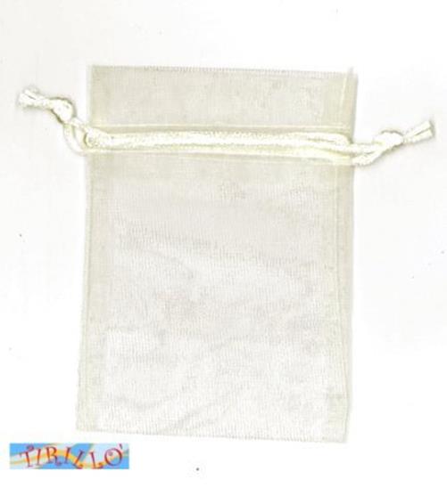 BIGIOTTERIA BOMBONIERE - 10 sacchettini in organza 7x10 cm - Avorio