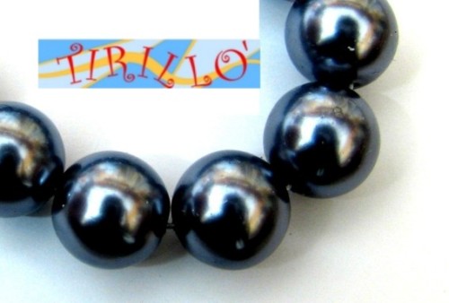 BIGIOTTERIA PERLINE - 60 perle di vetro 8mm - ematite