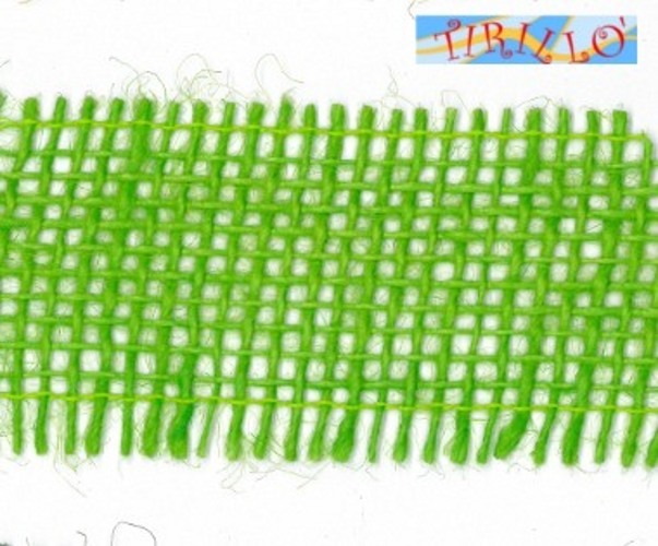 MERCERIA - 15 metri di nastro di juta altezza 4,5 centimetri - Verde chiaro