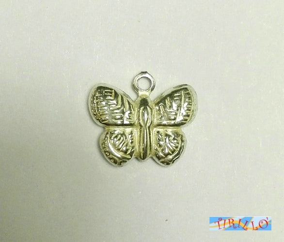 ARGENTO 925 MASSICCIO italiano - 1 pendente farfalla - 13 mm