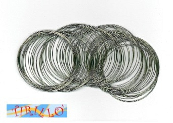 BIGIOTTERIA - 10 spire di filo armonico in acciaio per bracciali - 6 cm diametro