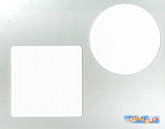 DECORAZIONE - 2 base stampo per perline da fondere - quadrato e cerchio 15 cm