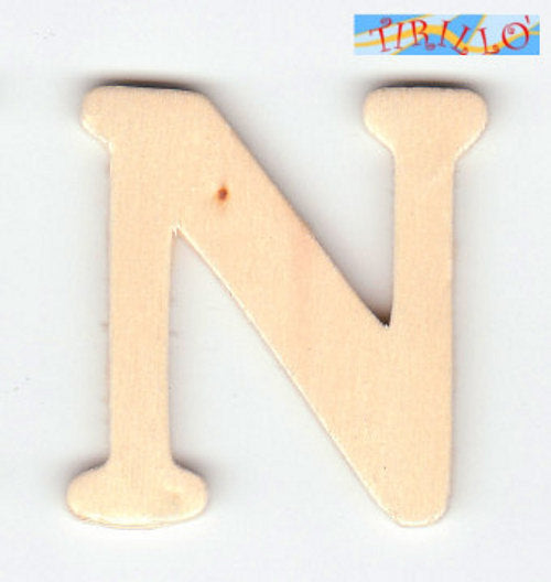 DECORAZIONE DECOUPAGE - 6 Iniziali in legno 4 cm - lettera N