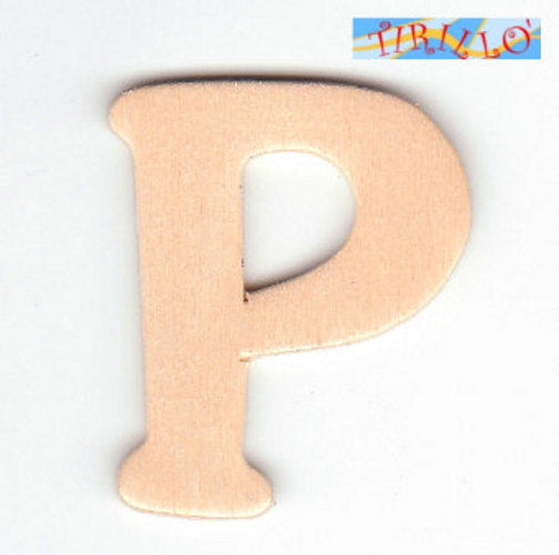 DECORAZIONE DECOUPAGE - 6 Iniziali in legno 4 cm - lettera P