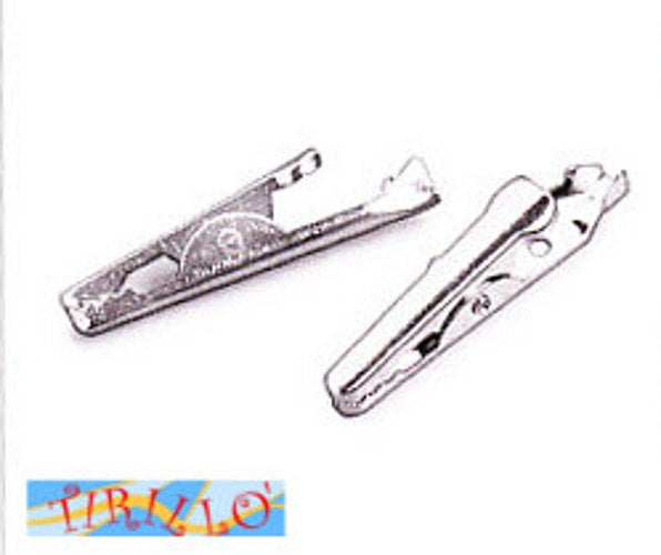 DECORAZIONE - 4 mollette coccodrillo in metallo - 30 mm