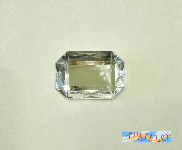 BIGIOTTERIA - 10 strass cabochon da cucire 18x13 mm - Crystal