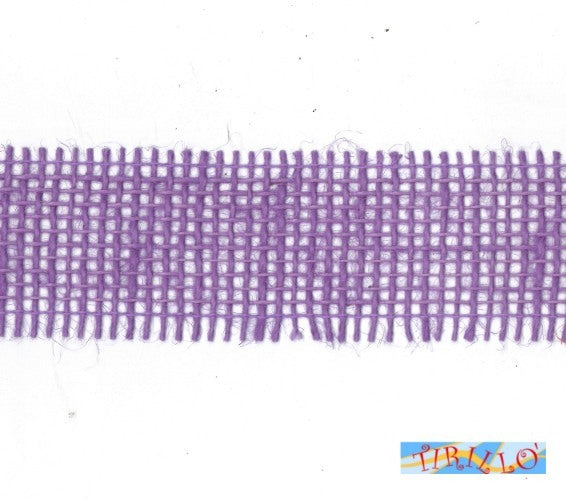 MERCERIA - 15 metri di nastro di juta altezza 4,5 centimetri - Viola