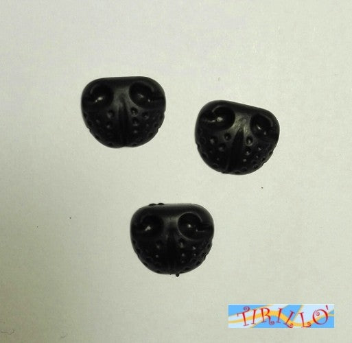 CUCITO - 8 nasi in plastica da incollare per pupazzi e animali nero - 18 mm