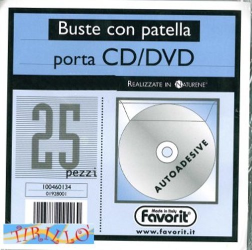 CARTOLERIA UFFICIO - 25 buste trasparenti porta CD/DVD autoaesive