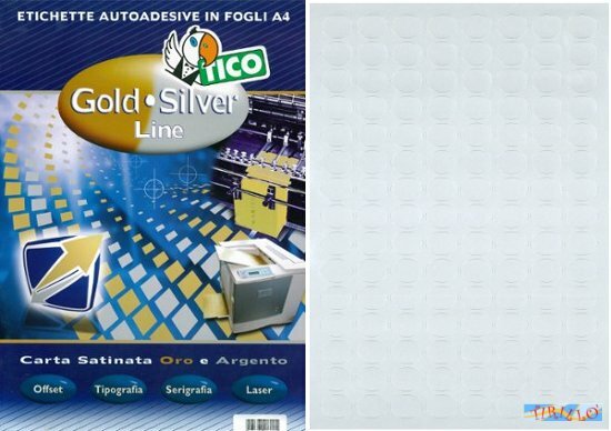 CARTOLERIA UFFICIO - 5 fogli da 120 etichette autoadesive ovali argento - 22x16