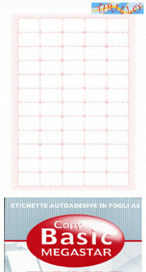 CARTOLERIA UFFICIO - Pacco 100 fogli etichette autoadesive bianche-3,75x2,35cm