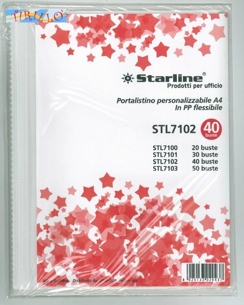 CARTOLERIA UFFICIO - 1 portalistini personalizzabile da 40 buste - 21x29,7 cm