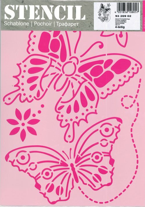 STENCIL - Mascherina stencil in plastica 21x29,7 cm - Farfalle