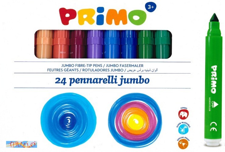 CARTOLERIA LETTERING - 24 pennarelli jumbo Primo - punta grossa a cono