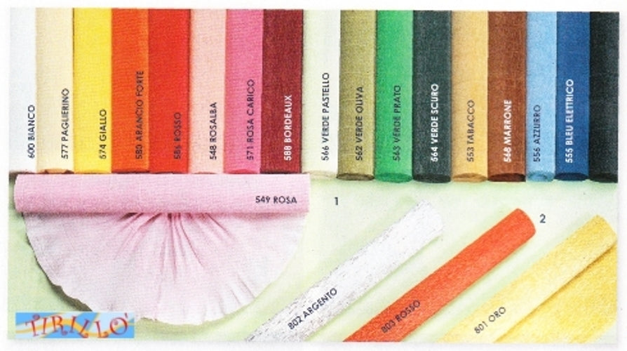 FIORI DI CARTA - 2 rotoli carta crespa 180 g - verde chiaro