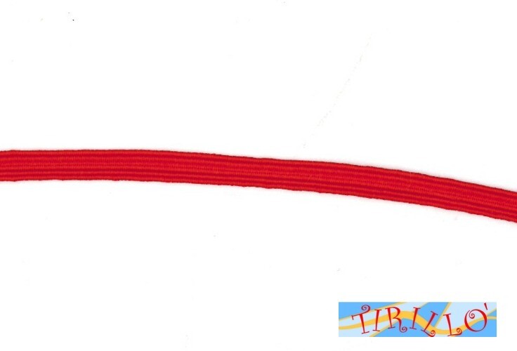 Elastico piatto 6mm legatoria, cartonaggio, sartoria, cucito - Rosso - 5 metri