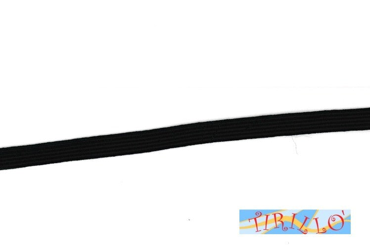 Elastico piatto 6mm legatoria, cartonaggio, sartoria, cucito - Nero - 5 metri