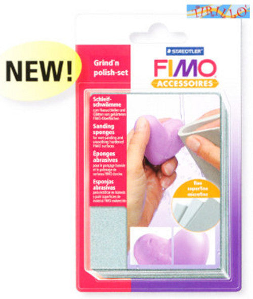 FIMO CERNIT - Set 3 spugnette abrasive per il Fimo - 10x13 cm