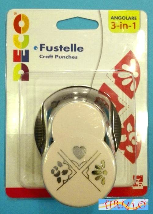 SCRAPBOOKING PERFORATORE PUNZONATORE PUNCHER-3 angoli in 1-Rosa margherita cuore