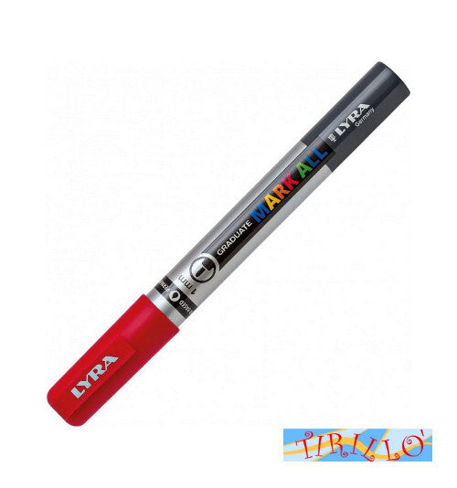 Pennarello marker ad acqua indelebile permanente Lyra Mark All - Rosso