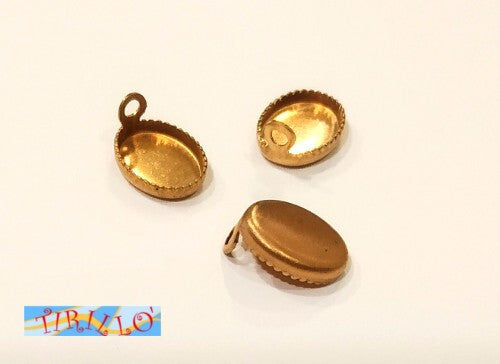 BIGIOTTERIA - 20 castoni ovali 6x8 mm - colore rame