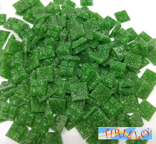 MOSAICO -Tessere mosaico pasta vetro 1x1 cm - 1 kg/1500 pz - Verde scuro