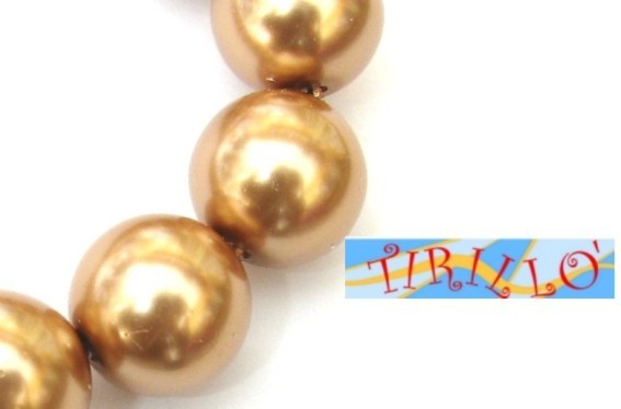 BIGIOTTERIA PERLINE - 60 perle di vetro 8mm - cipria