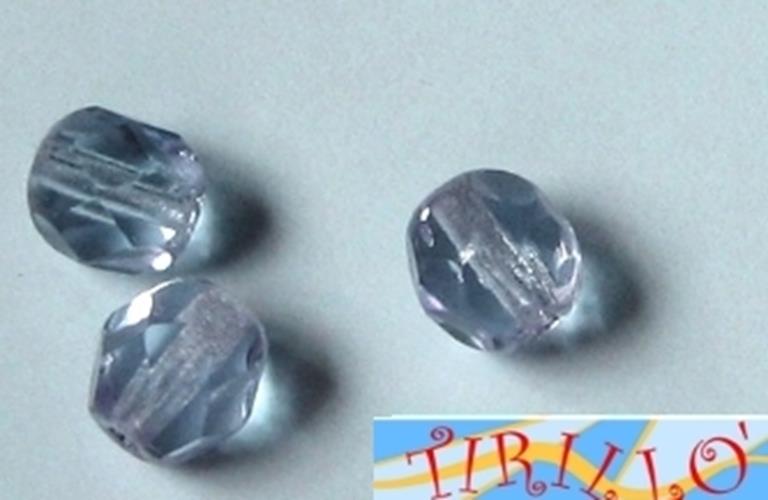 BIGIOTTERIA PERLINE -20 mezzi cristalli 4 mm - Azzurro
