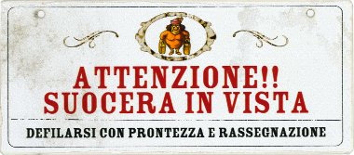 GADGETS - Targa decorativa in alluminio - Attenzione!