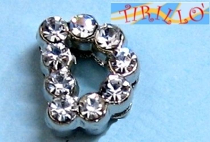 BIGIOTTERIA PERLINE - iniziale - lettera D con strass - 4 pz