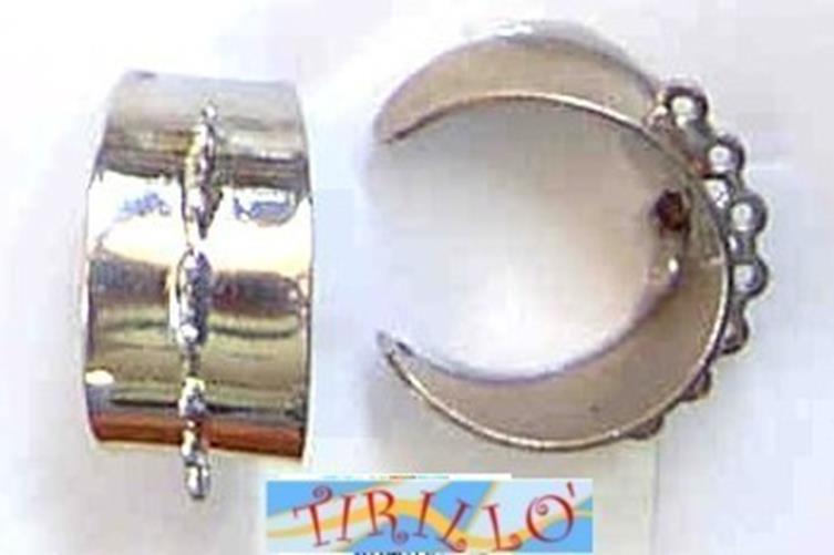 BIGIOTTERIA - 1 base anello a 7 asole argento acciaio
