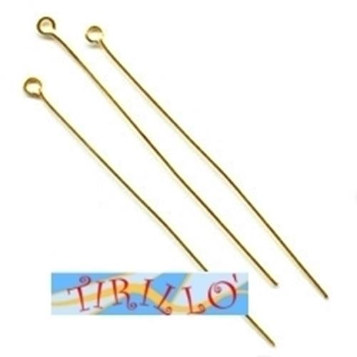 BIGIOTTERIA - 30 chiodi spilli asola mm 50 colore oro