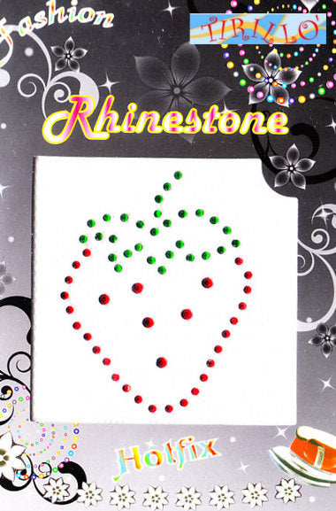 Applicazione in strass Hot Fix 2 pezzi - Fragola