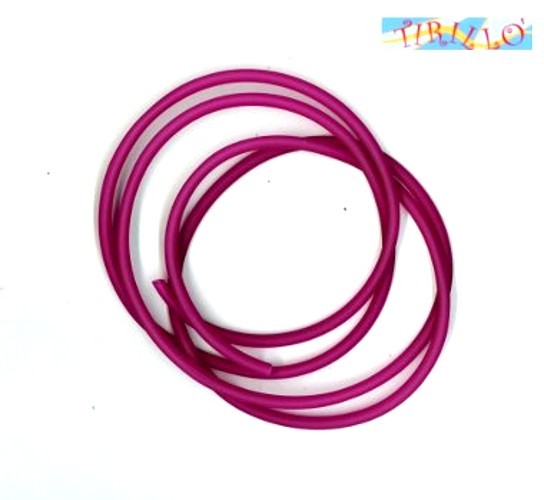 BIGIOTTERIA PERLINE - 2 metri cavetto di caucciù forato 4 mm - Fuchsia