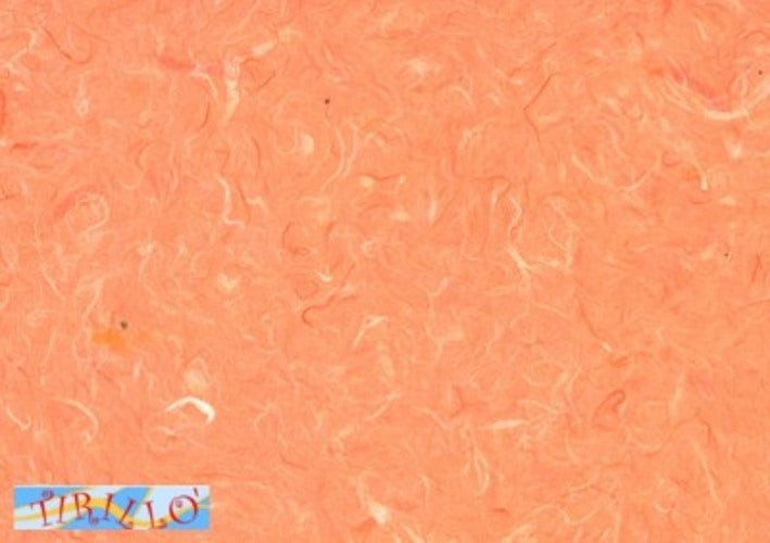CARTONAGGIO SCRAPBOOK - 2 fogli carta gelso con fili di seta 55x80 cm - Arancio