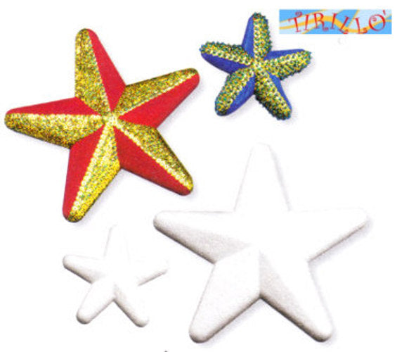 PATCHWORK DECORAZIONE NATALE - stella di polistirolo piena 10 cm - 6 pezzi
