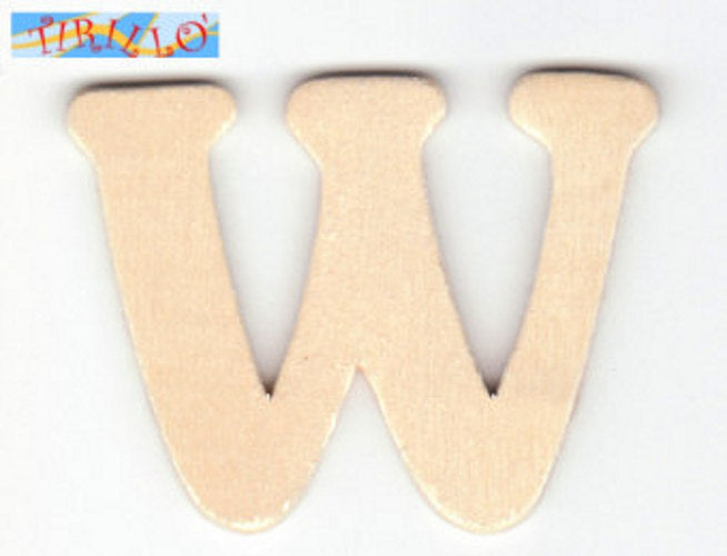 DECORAZIONE DECOUPAGE - 6 Iniziali in legno 4 cm - lettera W