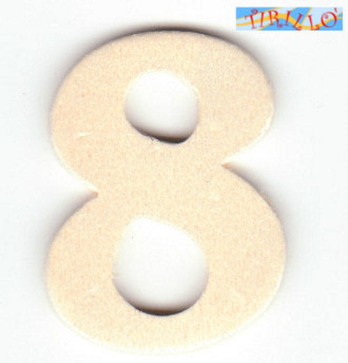 DECORAZIONE DECOUPAGE - 6 numeri in legno 4 cm - numero 8