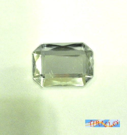 BIGIOTTERIA - 20 strass cabochon in plexiglass 13x18 mm - Crystal