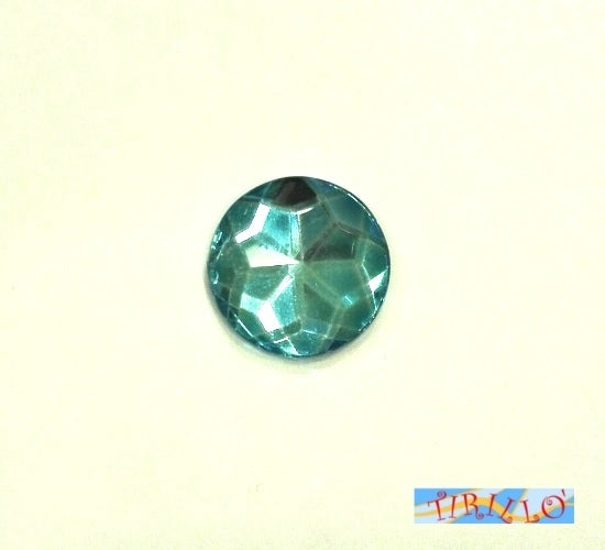 BIGIOTTERIA - 20 strass cabochon in plexiglass 12 mm - Turchese