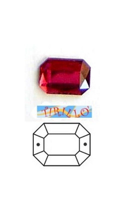 CUCITO - 10 strass cabochon in plexiglass da cucire 18x13 mm - Fuchsia