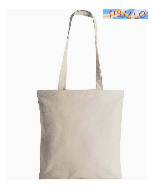 TESSILI DA DECORARE - 2 borse shopper di cotone 38x42 cm - Ecrù